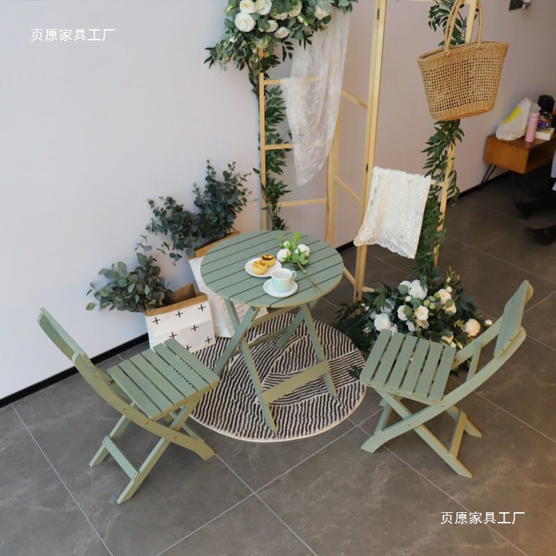 防腐木茶几户外桌椅庭院桌椅茶几折叠桌椅花园户外室外茶几批发