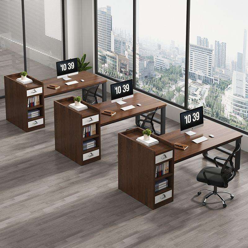 职员单人办公桌简约现代办公室员工工位桌双人电脑桌商务桌椅组合