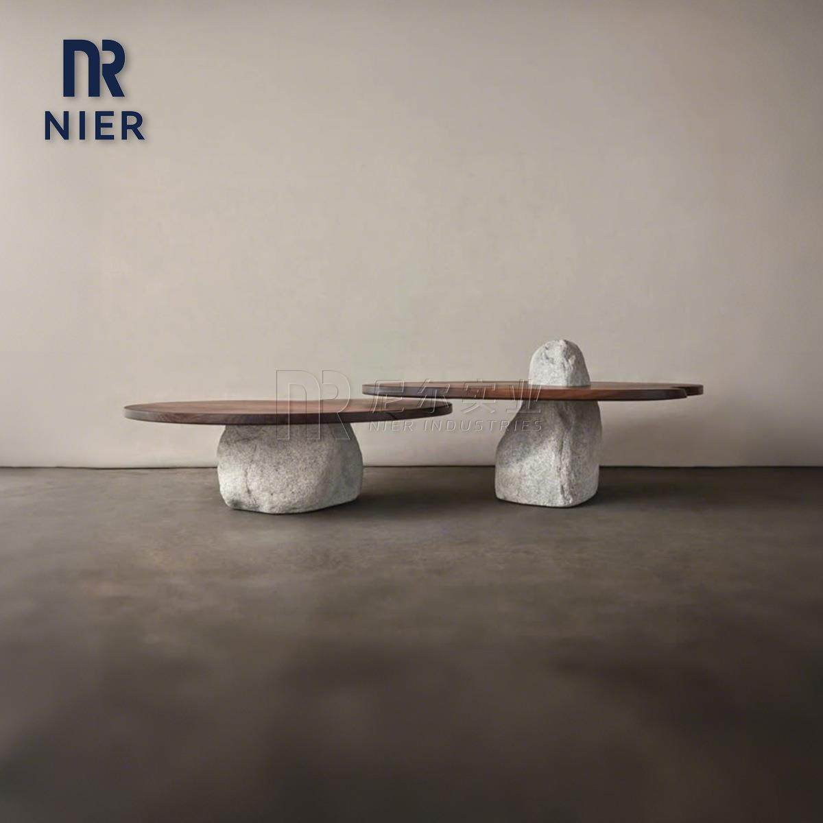 混凝土座椅茶几户外坐凳广场小区防腐休闲排椅座椅简约线条感长凳