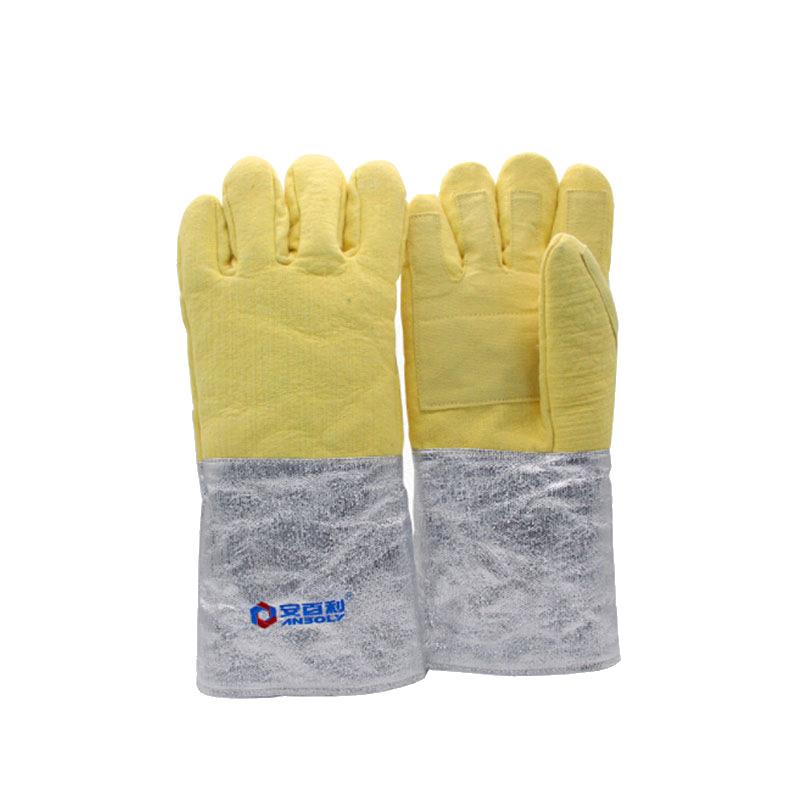 安百利ABL-S532耐高温500度铝箔隔热手套冶炼锻造芳纶加厚分指