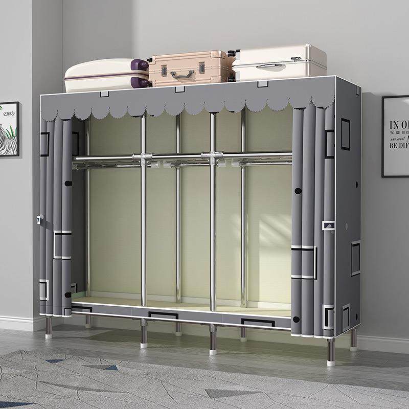 家用布衣柜家用卧室组装收纳柜钢管加粗加固衣橱挂衣柜厂一件