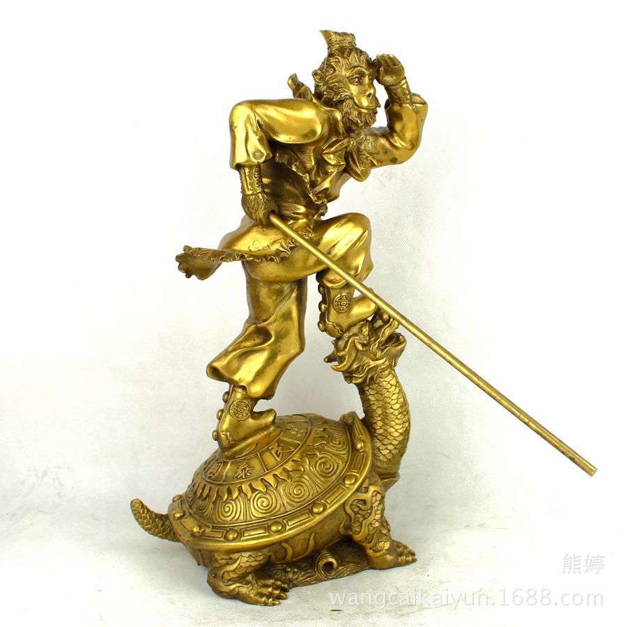 铜孙悟空摆件铜猴子铜器龙头龟铜齐天大圣铜龙龟摆设工艺品