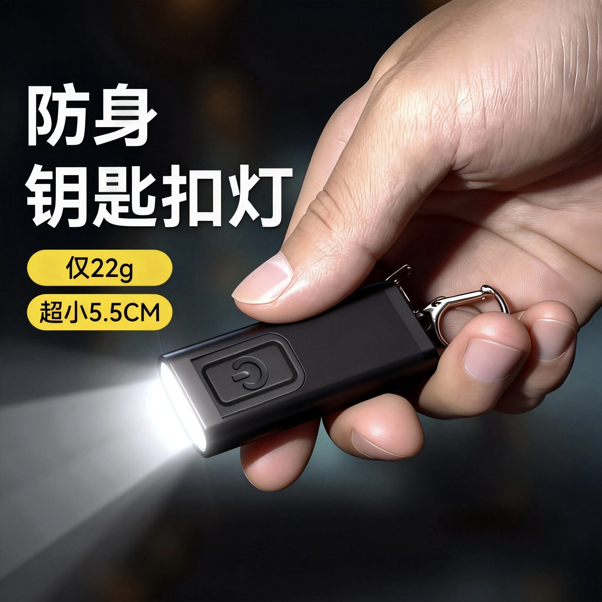 迷你手电筒小型便携led强光超亮户外充电多功能钥匙扣工作照明灯