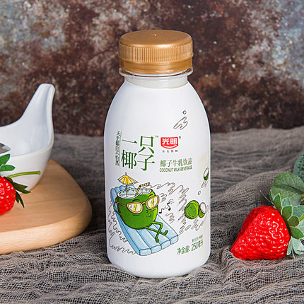 光明一只椰子味巧克力荔枝桃子乳饮250ml新希望巧克力奶
