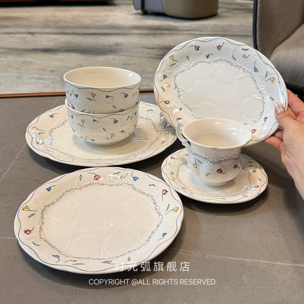 【老板娘自留款】平盘椭圆盘子法式复古清新美食博主拍照西餐意面