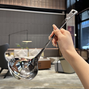 大号火锅汤勺！1810不锈钢公用勺烹饪厨具汤壳长柄加厚餐勺子粥勺