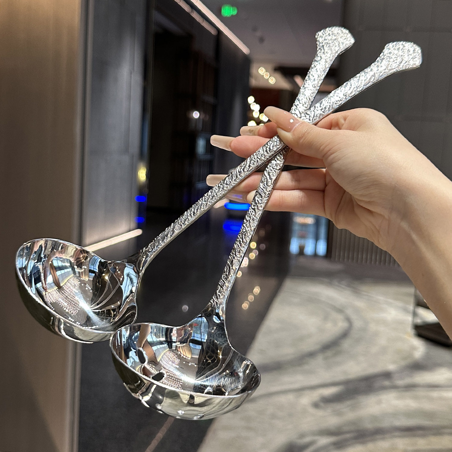 *老板娘家里自用*长柄加厚18/10不锈钢火锅汤勺漏勺火锅勺过滤勺,厨房/烹饪用具,汤勺,淘宝优惠券,粉丝福利购,淘宝优惠卷