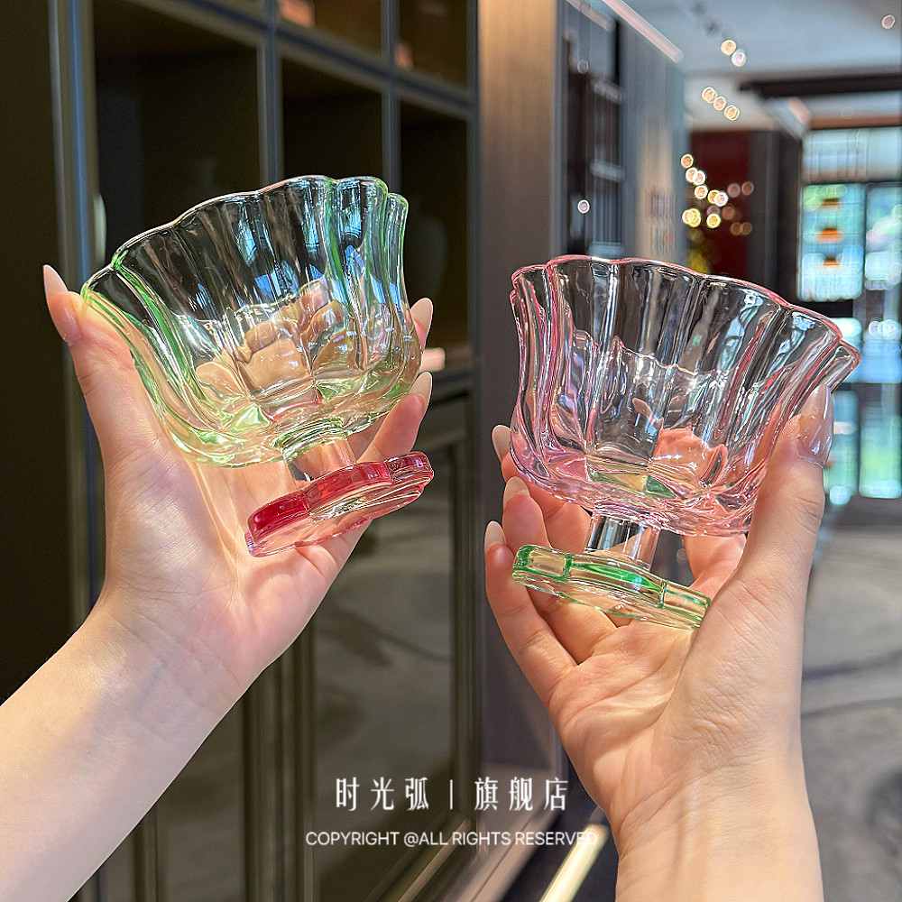 中古酒杯系列｜时光弧｜甜品杯玻璃杯高脚杯少女心小酒杯威士忌杯