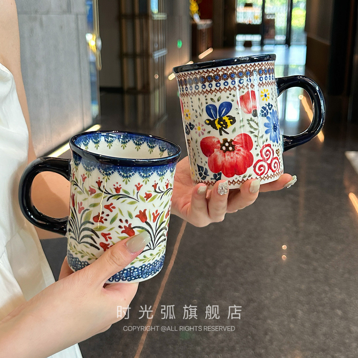 *复古控的福音*波兰陶瓷马克杯创意咖啡杯情侣杯子复古早餐杯茶杯,餐饮具,马克杯,淘宝优惠券,粉丝福利购,淘宝优惠卷