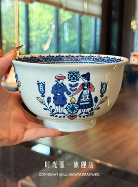 童话绘本丨英国Johnson Brothers中古手绘餐碗大汤面碗泡面碗