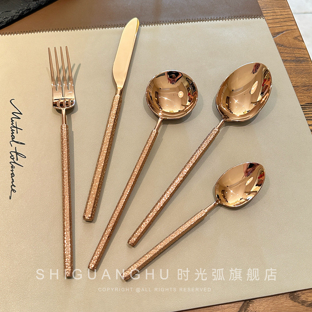 *老板娘自留*餐桌上的仪式感！304不锈钢锤纹法式牛排刀叉勺高货,餐饮具,西餐餐具套装,淘宝优惠券,粉丝福利购,淘宝优惠卷