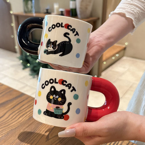 猫咪马克杯可爱陶瓷杯