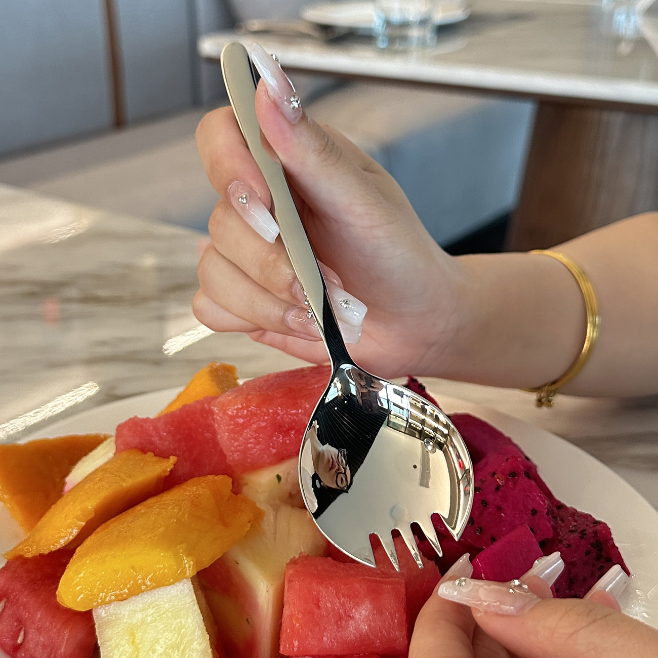 吃西瓜勺叉316不锈钢