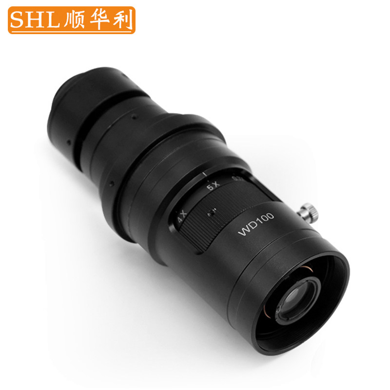 SHL/顺华利 高清镜头230倍连续变倍单筒显微齐焦镜头 工业CCD相机放大镜头 光学卡位镜头 带锁定2020#