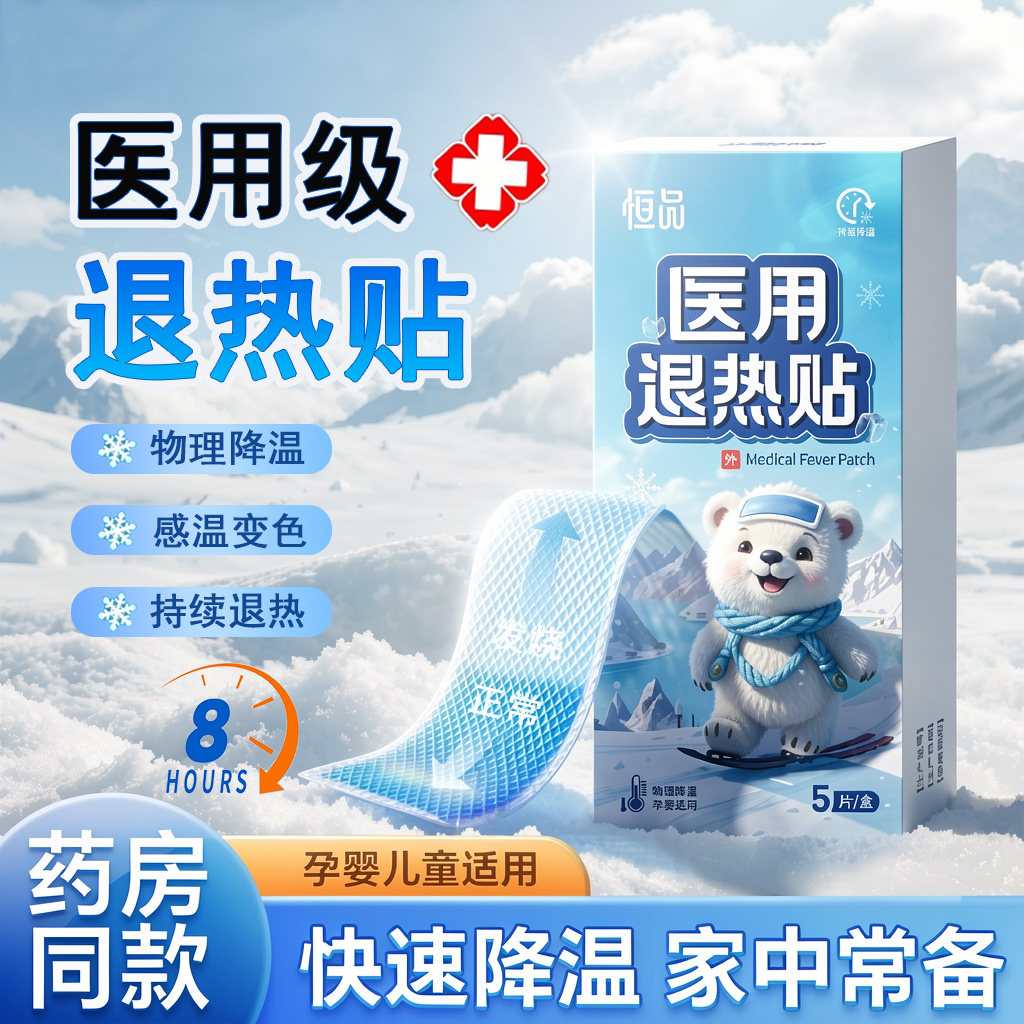 医用感温变色退热贴儿童成人专用婴幼儿退烧贴发烧冷敷冰贴防中暑