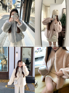 COOLLINE林子熙 冰雪季节 本期b入！三色环保皮草外套女自带围巾