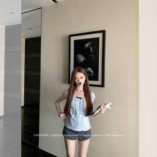 COOLLINE林子熙 女小眾顯白上衣 少女miu系蝴蝶結小衫 一個乖寶寶