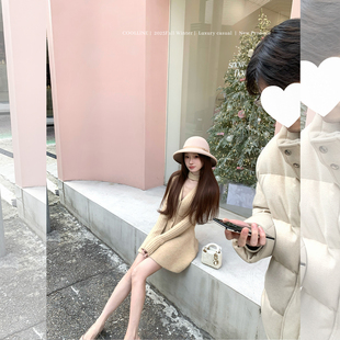 COOLLINE林子熙 小心机ju显身材针织连衣裙收腰显瘦短裙 倾心芭蕾