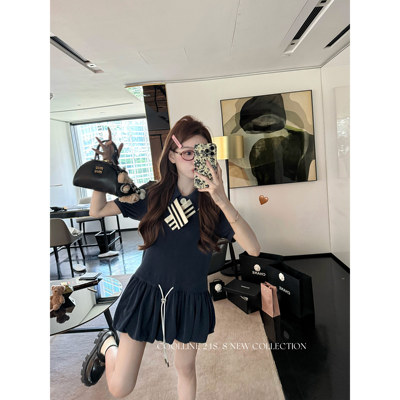 polo蓬蓬裙学院风海军领