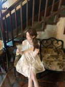 COOLLINE林子熙 连衣裙 盘扣设计感无袖 一盏江南 剪花茶歇新中式