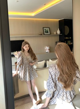 COOLLINE林子熙 复古天使Cupids系列 进口印花甜美娃娃裙连衣裙夏