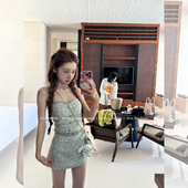 孔雀兰小香抹胸半裙短裙贵气高级套装 COOLLINE林子熙 嗲嗲千金香