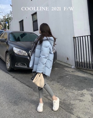 韩系休闲中长款宽松羽绒