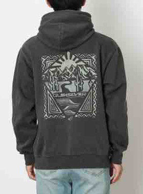 日本线上Quicksilver连帽卫衣后背大印花外套抓绒保暖冬季宽松衣