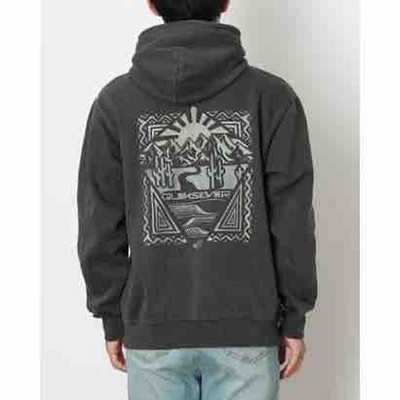 日本线上Quicksilver连帽卫衣后背大印花外套抓绒保暖冬季宽松衣