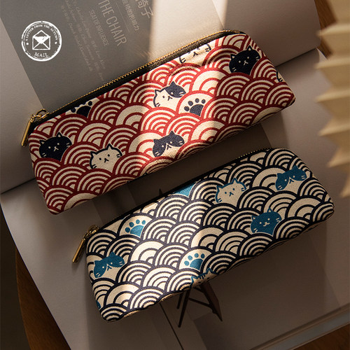 秋寄和风笔袋眉笔口红收纳布艺袋