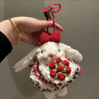 可爱垂耳兔毛绒yummy兔子玩具圣诞玩偶公仔钥匙扣包挂饰闺蜜礼物