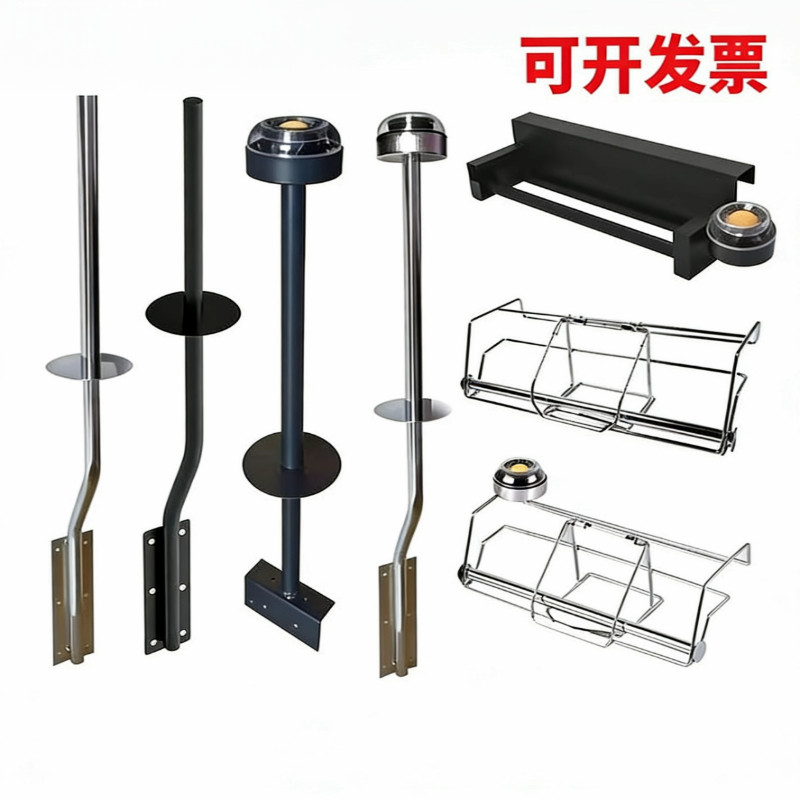 连卷袋支架超市挂式购物袋架散称区黑连卷袋支架不锈钢购物袋支架