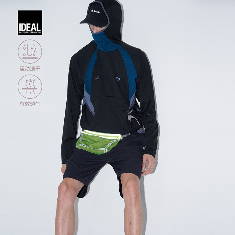 BUTTBILL BETA 24FW/二代 速干拼色长袖连帽训练T恤弹性拼接卫衣T
