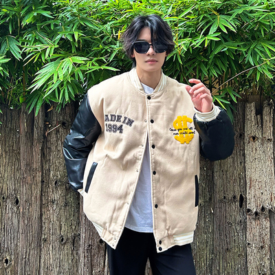 美式潮牌棒球服外套情侣宽松夹克