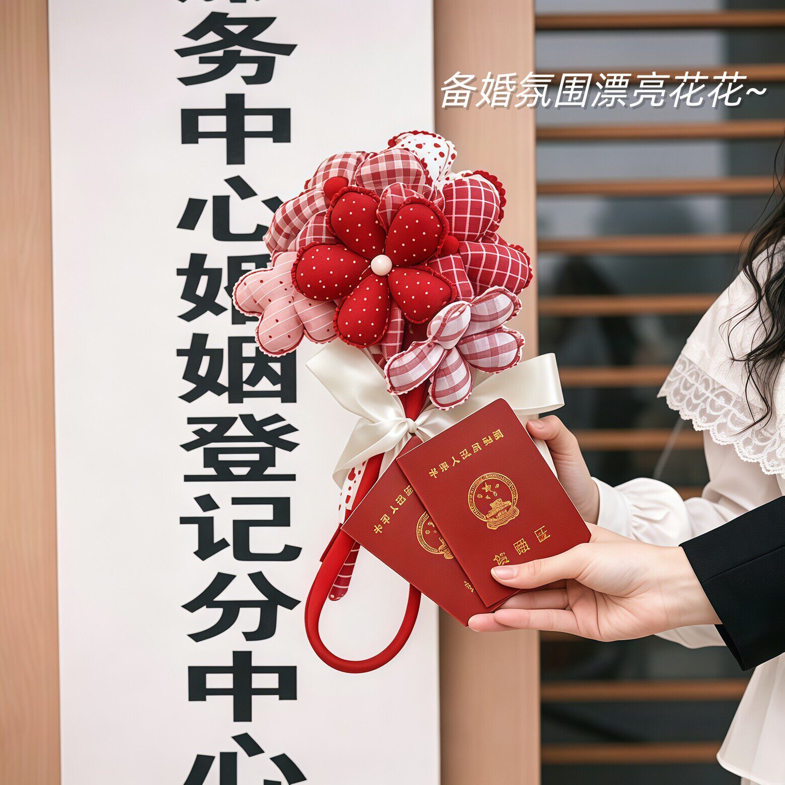 立减5元ins波点花新娘拍照道具