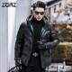 ZOAZ短款 潮流休闲连帽白鸭绒外套男装 加厚保暖亮面男士 羽绒服冬季