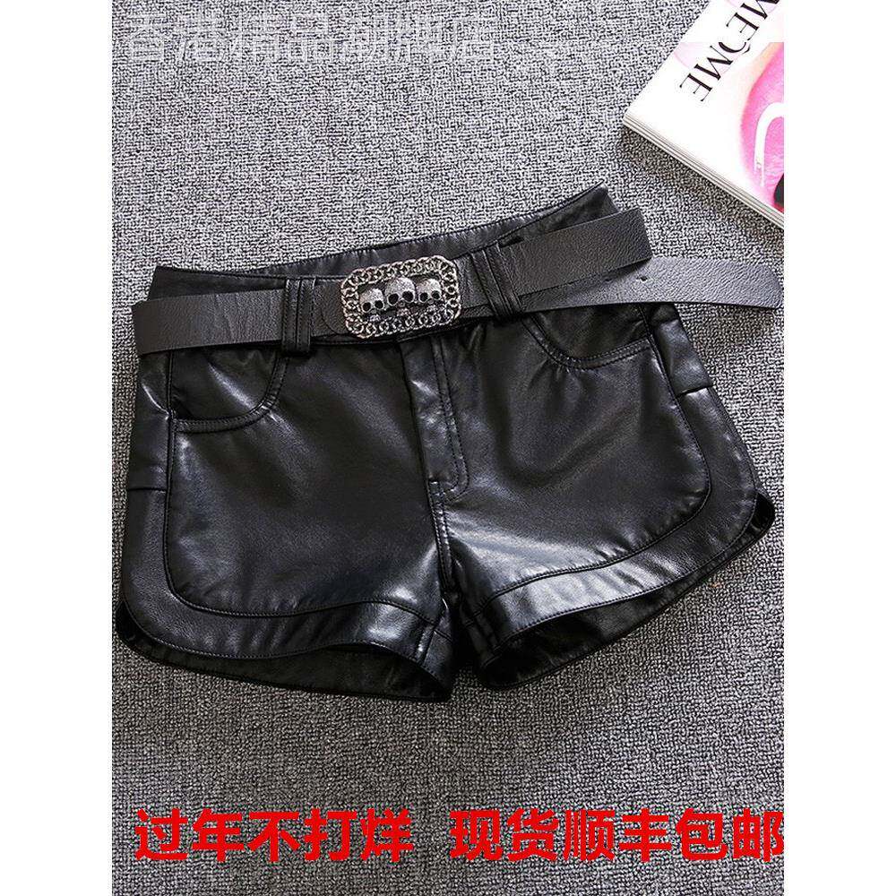 专柜真皮短裤女修身2025新款韩版性感超短显瘦百搭秋冬打底靴裤潮