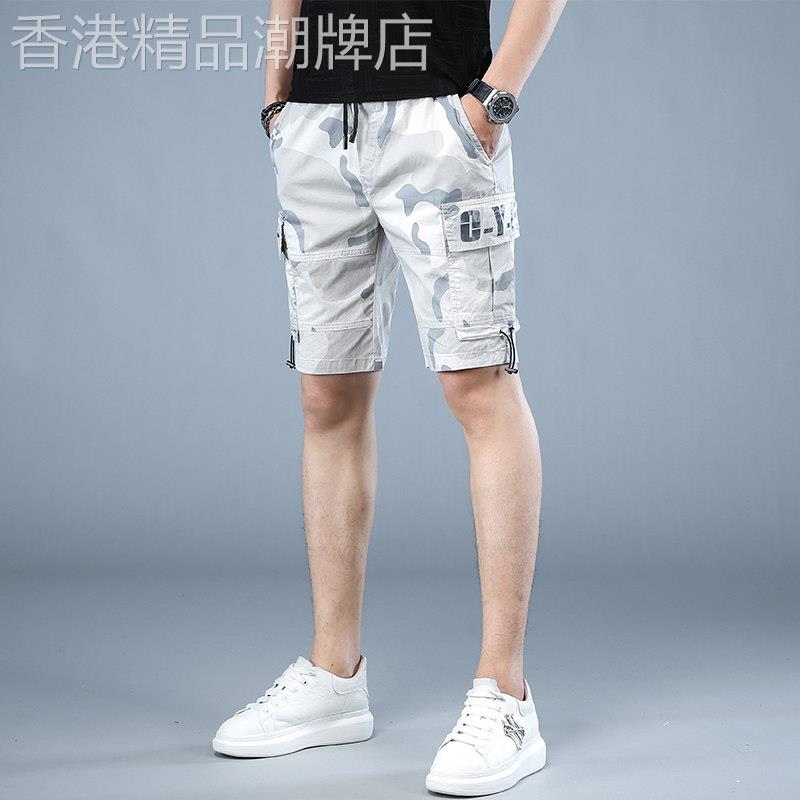 欧货高端迷彩短裤男士夏季新款外穿潮流休闲时尚沙滩裤工装五分裤