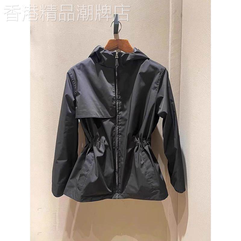 黑色防晒冲锋衣外套女夏季2026年新款欧货高级感连帽工装收腰外套