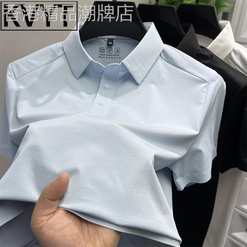 高端男士polo衫2026新款高级感男装夏装冰丝纯色短袖t恤男款半袖