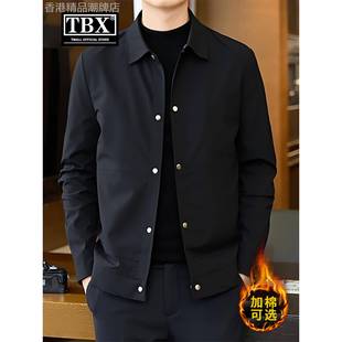 高端行政夹克外套男士2025新款春秋冬季商务休闲加棉加厚棉服男款