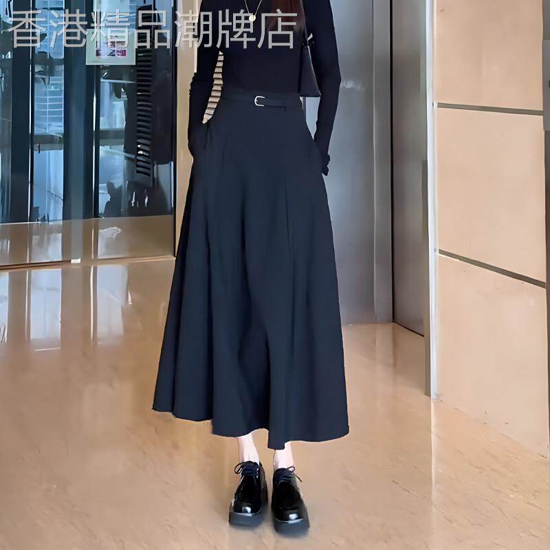 黑色半身裙女2026夏季新款法式赫本风高腰显瘦简约气质修身a字裙