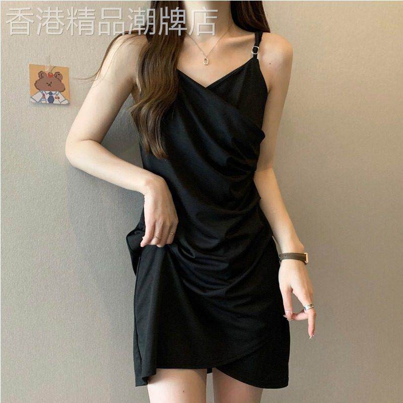 潮牌大码女装甜美清纯风吊带裙夏季新款高级感纯欲减龄修身连衣裙