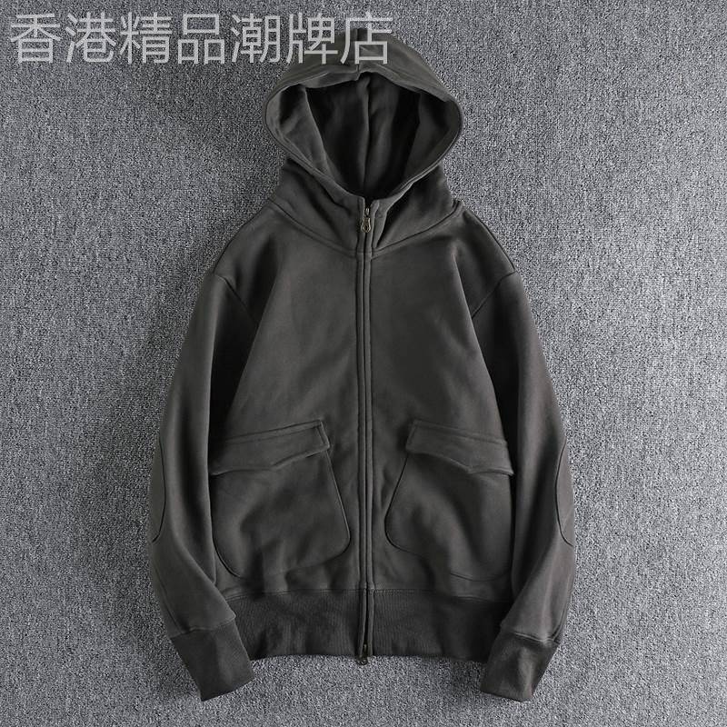 代购双拉炼覆古重磅加绒加厚连帽卫衣男秋冬百搭休闲青年帽衫外套