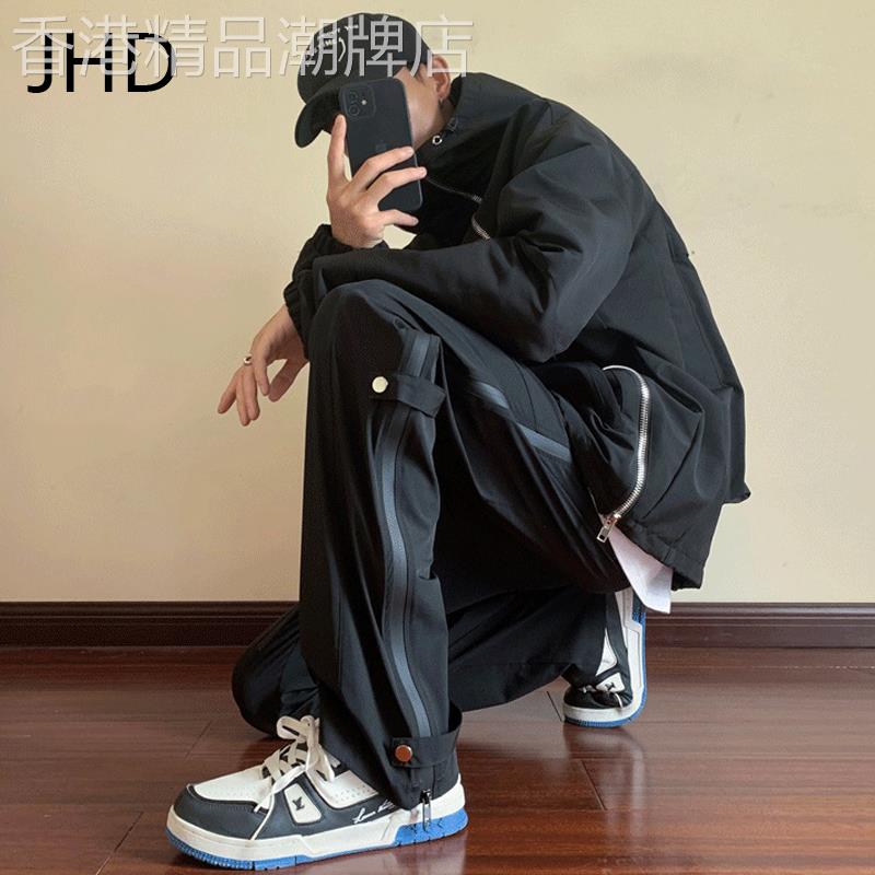 美式机能风工装裤男秋季新款港风潮牌高街直筒裤宽松休闲冲锋裤子