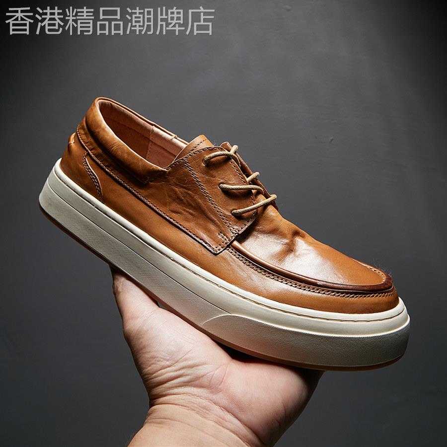 超豪华春秋马皮鞋,覆古个性经典透气真皮时尚软皮黄休闲鞋