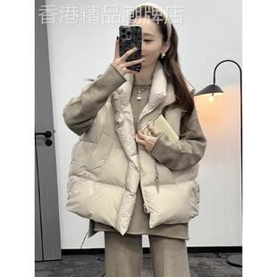 羽绒棉马甲背心女外穿秋冬2025新款高级感面包服坎肩马夹外套上衣