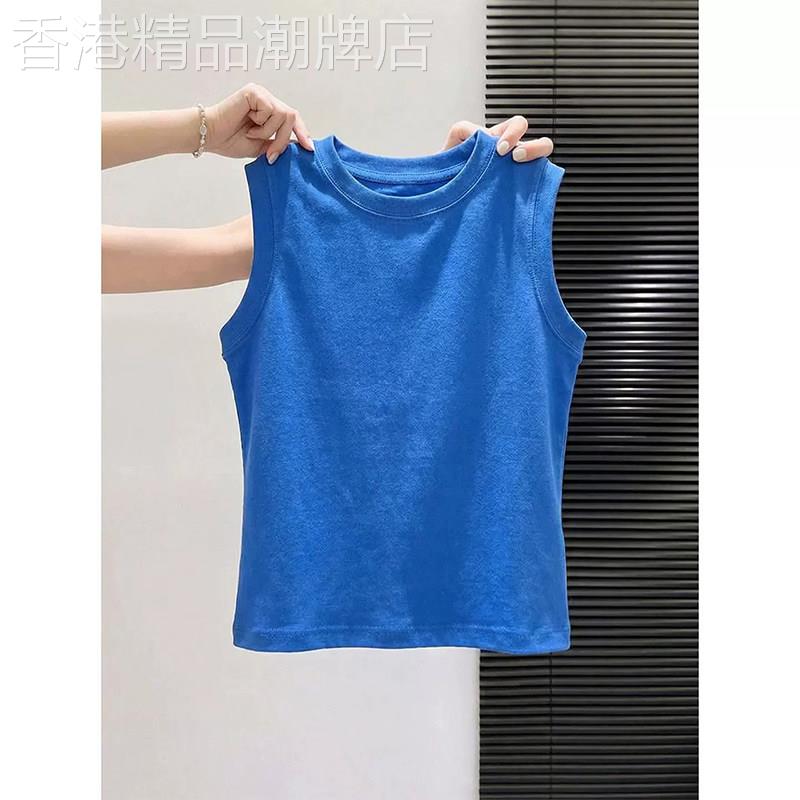 克莱因蓝吊带背心女春夏2026新款运动工字遮副乳坎肩无袖上衣打底