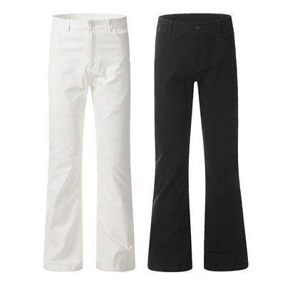 Goinsk微弹阔腿白色休闲裤