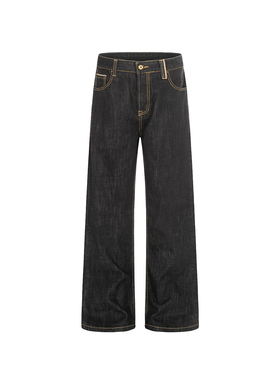 Goinsk 赤耳包边阔腿牛仔裤男女春季长裤高级硬挺重磅肌理休闲裤